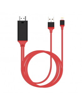 Кабел Earldom ET-W5,  Lightning MHL - HDMI + USB, 2.0m, Червен - 14931
