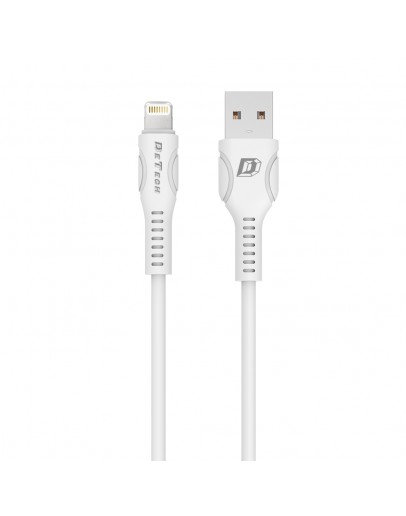 Кабел за данни DeTech DE-C27i, Lightning (iPhone 5/6/7/SE), 1.0m, Бял - 40110