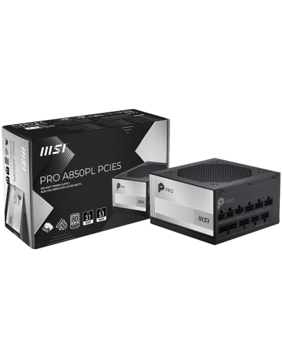 MSI PRO A850PL PCIE5, 850W, 80 Plus Platinum,