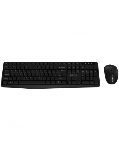 CANYON SET-W01 EN/BG Keyboard+Mouse Wireless Black