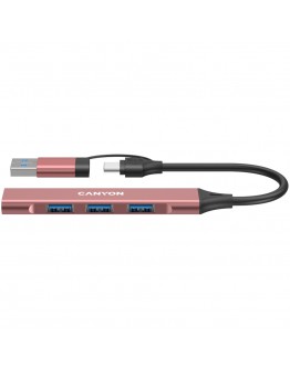 CANYON hub DS-02 4in1 USB-A/C Pink