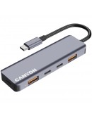 CANYON hub DS-18 5in1 USB-C Grey