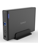 Orico кутия за диск Storage - Case - 3.5 inch Vertical, USB3.0, Power adapter, UASP, black - 7688U3-BK