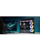 Arctic кутия Case E-ATX - Xtender VG (Mirror Black) - PCIe Gen 4 riser included, 5 A-RGB Fans included