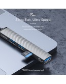 Orico хъб USB3.0/2.0 HUB 3 port + card reader TYPE C, Aluminum - AH-12F-GY