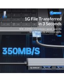 Orico хъб USB3.0/2.0 HUB 3 port + card reader, Aluminum - AH-A12F-GY