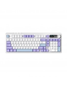 Ajazz геймърска механична клавиатура Wireless Gaming Mechanical Keyboard AK980 V2 - Maillard Switch [Linear] (English US), Purple, White