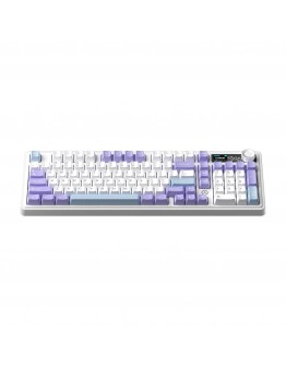 Ajazz геймърска механична клавиатура Wireless Gaming Mechanical Keyboard AK980 V2 - Maillard Switch [Linear] (English US), Purple, White