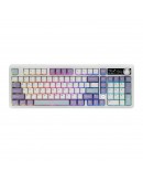 Ajazz геймърска механична клавиатура Wireless Gaming Mechanical Keyboard AK980 V2 - Maillard Switch [Linear] (English US), Purple, White