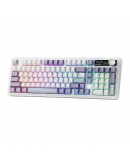 Ajazz геймърска механична клавиатура Wireless Gaming Mechanical Keyboard AK980 V2 - Maillard Switch [Linear] (English US), Purple, White
