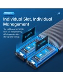 Orico външна кутия за диск Storage - Case - M.2 NVMe Dual-Bay - USB-C 10Gbps, Aluminium - AM2C3-2N-GY