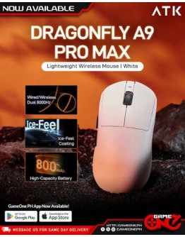 ATK професионална геймърска мишка Wireless Gaming Mouse A9 Pro Max 2.0 Tri-mode Nearlink - 8K, Black