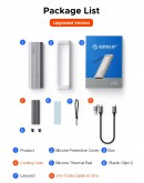 Orico външна кутия за диск Storage - Case - M.2 NVMe M-key 10 Gbps, Silicone Protective Case, USB-C/A - AXM2-G2-V1-GY