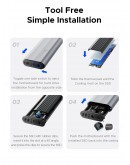 Orico външна кутия за диск Storage - Case - M.2 NVMe/SATA M/B key - USB3.1 Type-C/A, Silicone Protective Case, 10Gbps - AXM2S-G2-V1-GY-BP