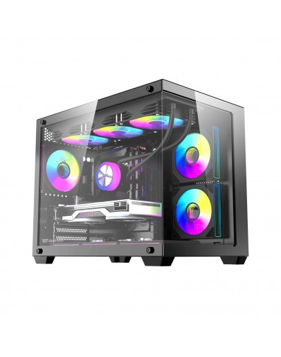 Darkflash кутия Case mATX - B275 PRO Black - 6 x 120 mm Infinity Mirror A-RGB