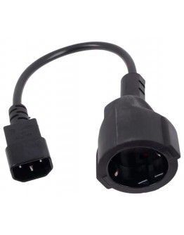 VCom захранващ кабел Cable Power Ext IEC 320 C14 / SCHUKO F 0.2m 16A Black - CE002-CU1.5mm-0.2m