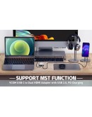 VCom докинг станция Docking Station USB-C 4-in-1 - CU450S - HDMI x 2, USB2.0, USB-C PD3.0 100W, MST
