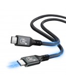 VCom кабел Cable Thunderbolt 5 / USB4 - USB-C 80Gbps PD240W 0.3m Black - CU584M-0.3m