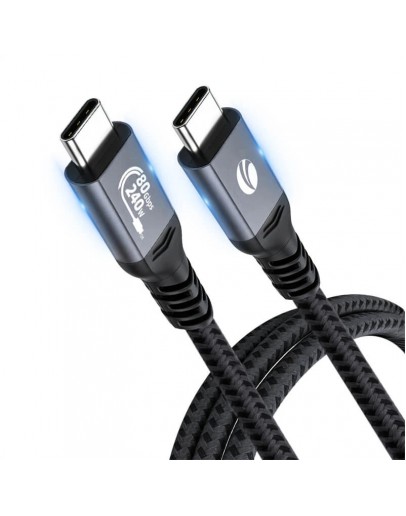 VCom кабел Cable Thunderbolt 5 / USB4 - USB-C 80Gbps PD240W 1m Black - CU584M-1m