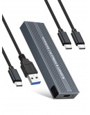 VCom външна кутия за диск Storage Case - M.2 NVMe/SATA/NGFF M/B key - 10Gbps USB3.1 Type-C/A - CU850SN