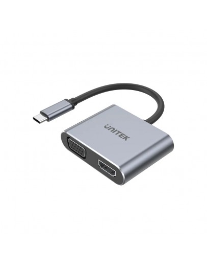 Unitek докинг станция Docking Station Type-C 4-in-1 - uHUB Q4+ Lite D1049A - USB-C PD100W x 1, HDMI x 1, VGA, USB2.0 x 1