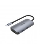 Unitek докинг станция Docking Station Type-C 5-in-1 - uHUB P5 Trio D1051A - USB-C PD100W x 1, HDMI x 2, VGA, USB3.0 x 1
