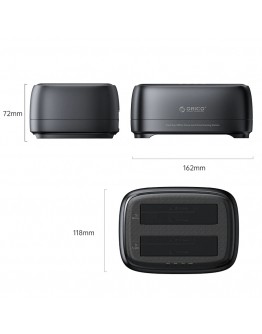 Orico докинг станция Storage - HDD/SSD Dock - 2 BAY Offline Clone 2.5/3.5 USB-C/USB-A - DD28C3-C