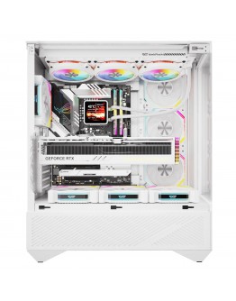 Darkflash кутия Case ATX - DY460 White - 4 x 120 mm A-RGB fans included, USB-C