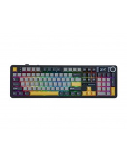 Aula геймърска механична клавиатура Wireless Gaming Mechanical Keyboard F108 PRO - Volcanic Switch [Linear] (English US), Black, Gray