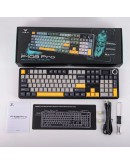 Aula геймърска механична клавиатура Wireless Gaming Mechanical Keyboard F108 PRO - Volcanic Switch [Linear] (English US), Black, Gray