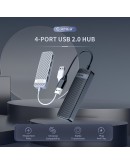 Orico хъб USB2.0 HUB 4 port Black - FL02-BK
