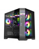 Gamemax кутия Case ATX - HYPE-A Black - 4 x 120 mm Addressable RGB fans