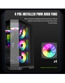 Gamemax кутия Case ATX - HYPE-A Black - 4 x 120 mm Addressable RGB fans
