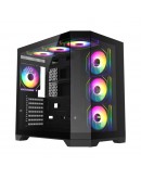 Gamemax кутия Case ATX - HYPE-A Black - 4 x 120 mm Addressable RGB fans