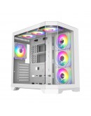 Gamemax кутия Case ATX - HYPE-A White - 4 x 120 mm Addressable RGB fans