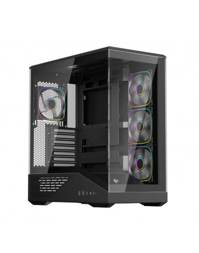1stPlayer кутия Case ATX - GM7 Black - 4 x 120 mm A-RGB fans included, USB-C