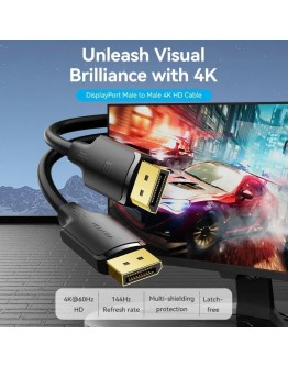 Vention Кабел Cable - Display Port v1.2 DP M / M Black 4K 3.0M - HAKBI