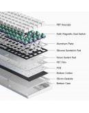 MCHOSE геймърска механична клавиатура Gaming Mechanical Keyboard Ace 68 Air - 8K, Mount Tai Magnetic Switch GT [Tactile] (English US), White