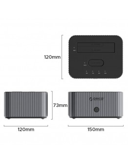Orico докинг станция Storage - HDD/M.2 Dock - 2 BAY Offline Clone 2.5/3.5/M.2 NVMe USB-C/USB-A - IT28E-C-EU-GY