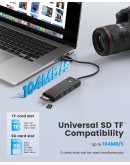 Orico хъб USB3.1 HUB Type-C - 3 x USB3.0, SD, TF - PAPW3AT-C3-015-BK