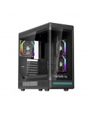 1stPlayer кутия Case ATX - PB8 Black - 3 x 120 mm A-RGB fans included, USB-C