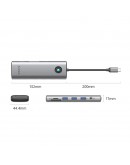 Orico докинг станция Type-C Docking Station Power Distribution 100W - HDMI, Type-C x 1, USB3.0 x 3, LAN 1000Mbps Gigabit, SD/TF, VGA, Audio - PW11-10P-GY