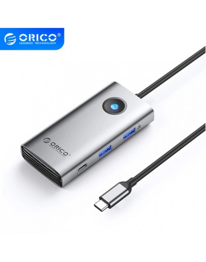 Orico докинг станция Docking Station Type-C - PW11-6PCR-GY-EP - HDMI x 1, USB-C x 1, USB3.0 x 2, USB-C PD100W x 1, LAN x 1 (1Gbps)