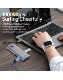 Orico докинг станция Type-C Docking Station Power Distribution 100W - HDMI, Type-C x 1, USB3.0 x 2, USB 2.0 x 1, LAN 1000Mbps Gigabit, VGA - PW11-8PC-GY-EP