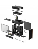 DeepCool кутия Case ATX - CL6600 - Modular Split-Chamber, 360 mm AIO Pre-Installed, 2 ARGB fans