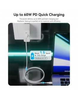 Vention Кабел USB 2.0 Type-C to Type-C - 1M White 3A Fast Charge - TAXWF