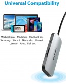 Vention докинг станция Docking Station Type-C - TOJHB - HDMI x 1, USB3.0 x 3, USB-C PD100W x 1, SD/TF