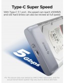 Orico външна кутия за диск Storage - Case - 2.5 inch 5Gbps USB-C Transparent - TX25C3-GY-BP