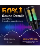 VCom Геймърски микрофон Gaming USB Microphone - VCOM-M902 Black - USB, RGB