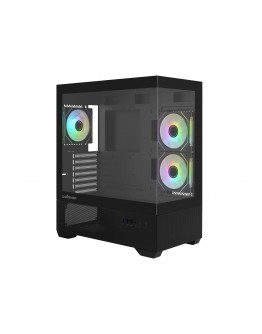 Zalman кутия Case ATX - Chronix BLACK - 3 x 120 mm A-RGB, USB-C, Tempered Glass